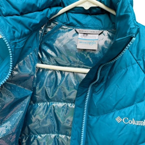 Women's Columbia Omni-Heat Interchange Puffer Jacket Blue w/Silver Lining SMALL - Picture 9 of 12